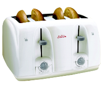 TOASTER 4 SLICE WHITE COLOR - Kitchen Gadgets